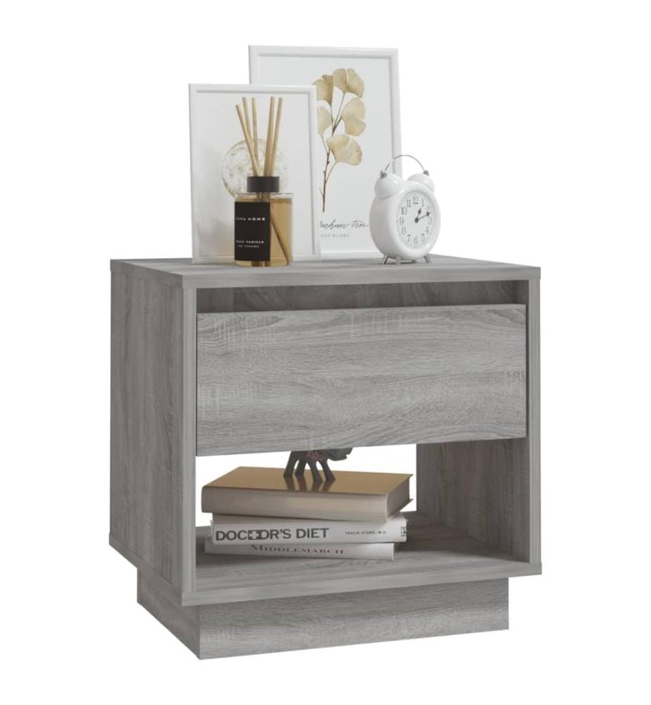 Nachttische 2 Stk. Grau Sonoma 45x34x44 cm Holzwerkstoff