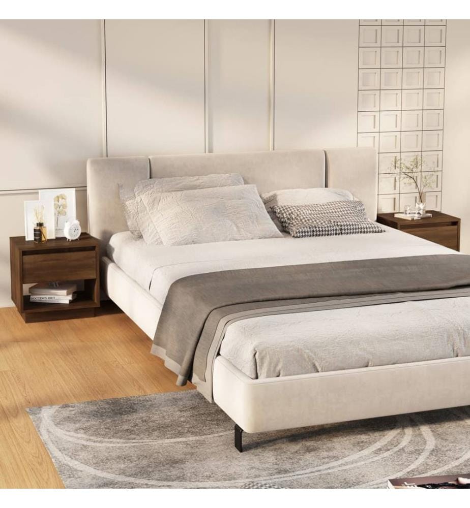 Nachttische 2 Stk. Braun Eichen-Optik 45x34x44 cm Holzwerkstoff