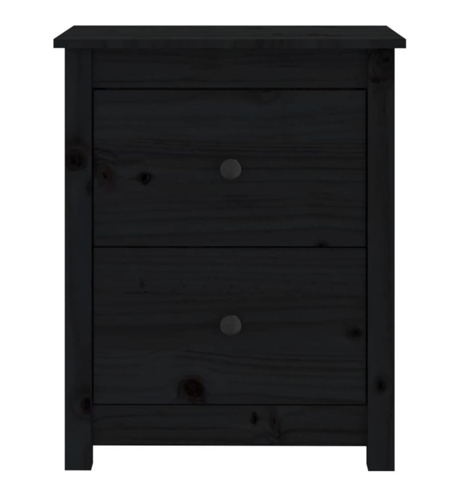 Tables de chevet 2 pcs Noir 50x35x61,5 cm Bois de pin massif
