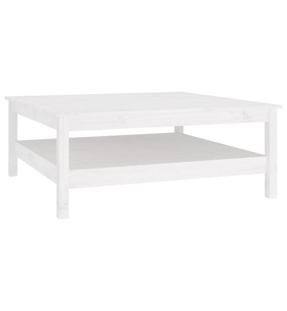 Table basse blanche 100 x 100 x 40 cm Bois de pin massif