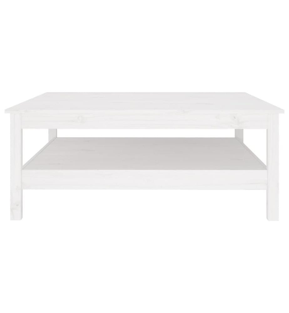 Table basse blanche 100 x 100 x 40 cm Bois de pin massif