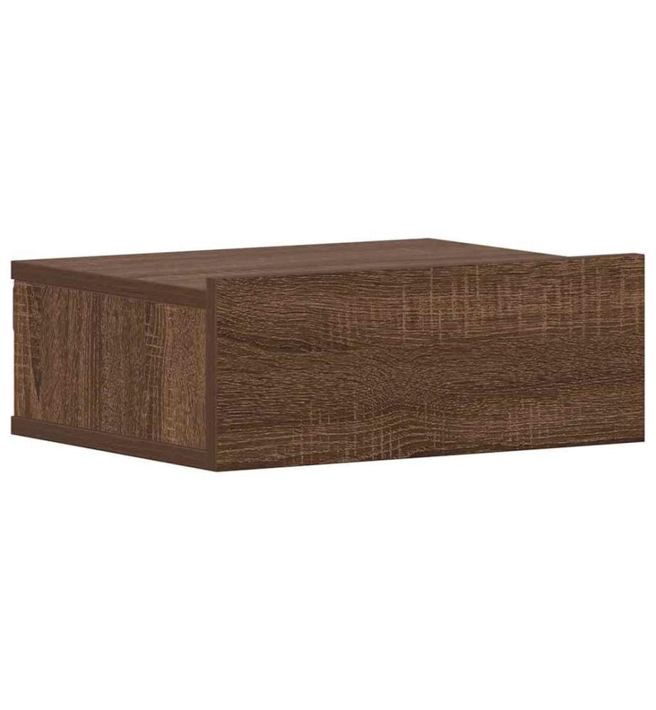 Tables de chevet flottantes 2 pcs Chêne marron 40x30x15 cm