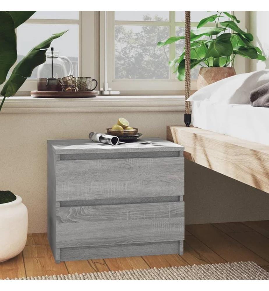 Nachttische 2 Stk. Grau Sonoma 50x39x43,5 cm Holzwerkstoff