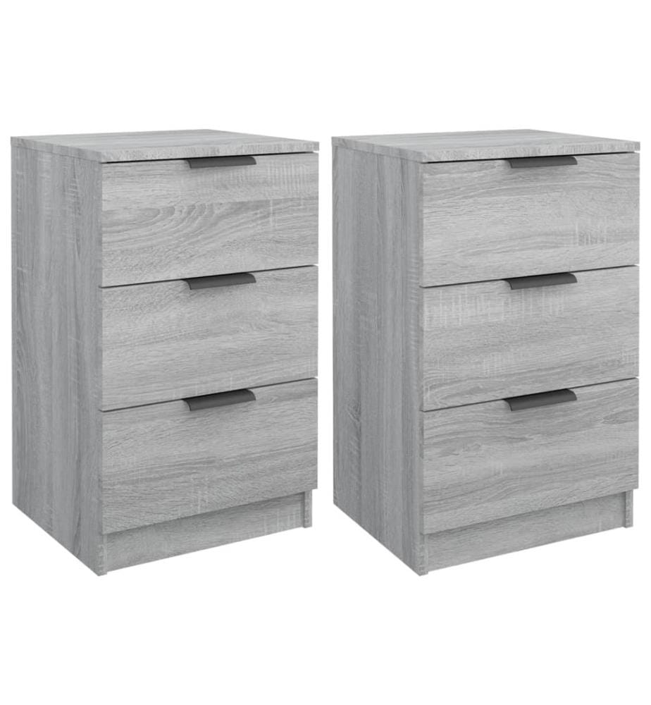Nachttische 2 Stk. Grau Sonoma 40x36x65 cm
