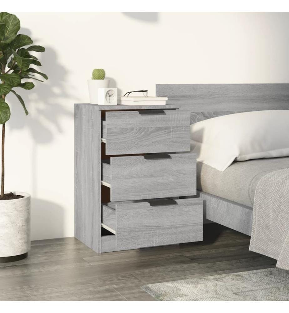 Nachttische 2 Stk. Grau Sonoma 40x36x65 cm