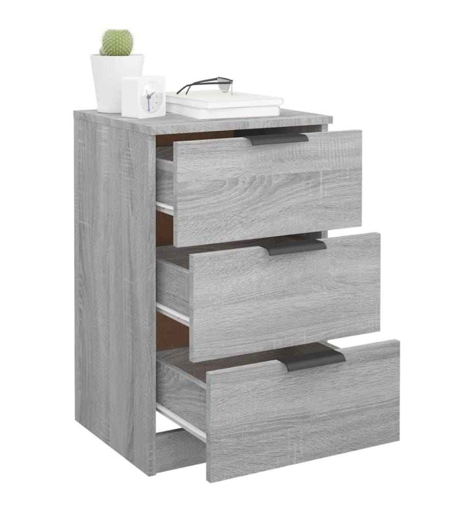 Nachttische 2 Stk. Grau Sonoma 40x36x65 cm