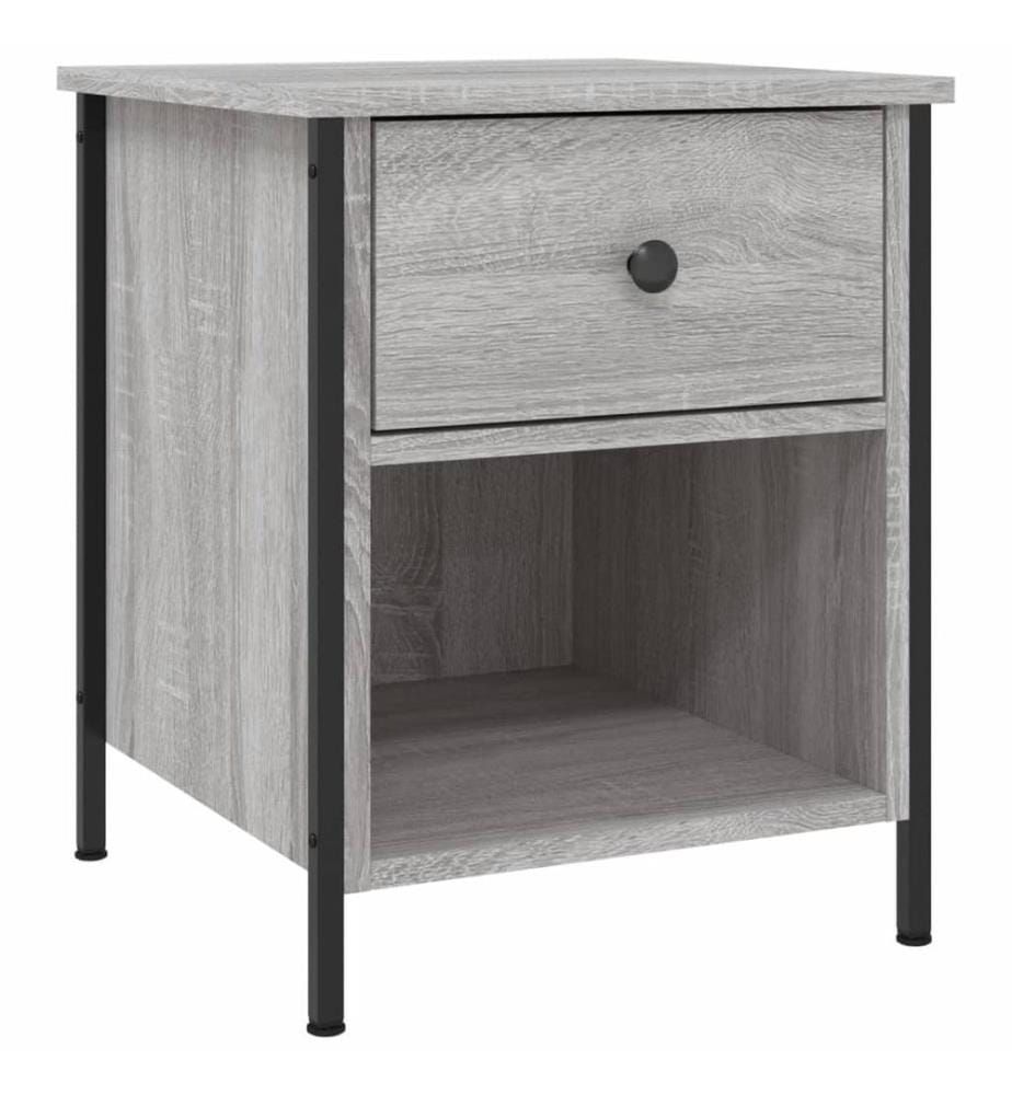 Nachttische 2 Stk. Grau Sonoma 40x42x50 cm Holzwerkstoff