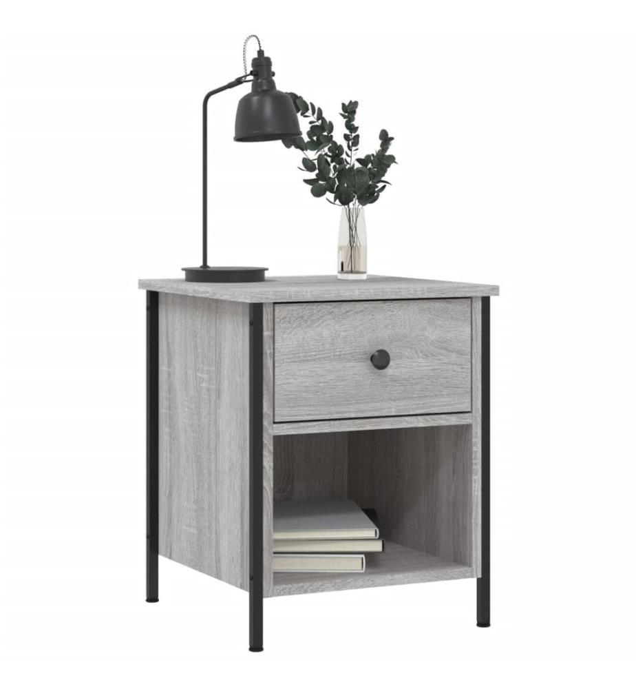 Nachttische 2 Stk. Grau Sonoma 40x42x50 cm Holzwerkstoff