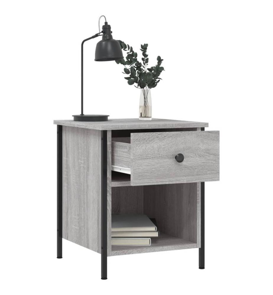 Nachttische 2 Stk. Grau Sonoma 40x42x50 cm Holzwerkstoff
