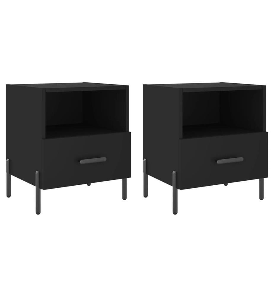 Nachttische 2 Stk. Schwarz 40x35x47,5 cm Holzwerkstoff