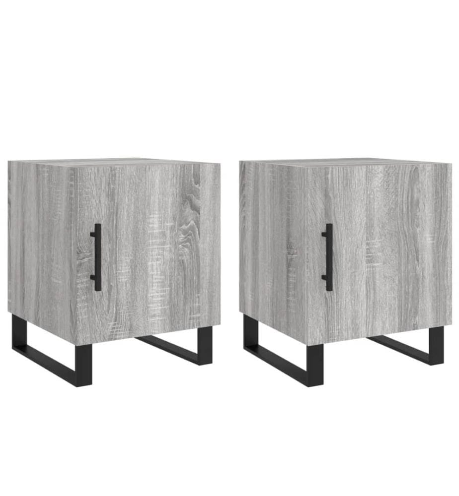 Nachttische 2 Stk. Grau Sonoma 40x40x50 cm Holzwerkstoff
