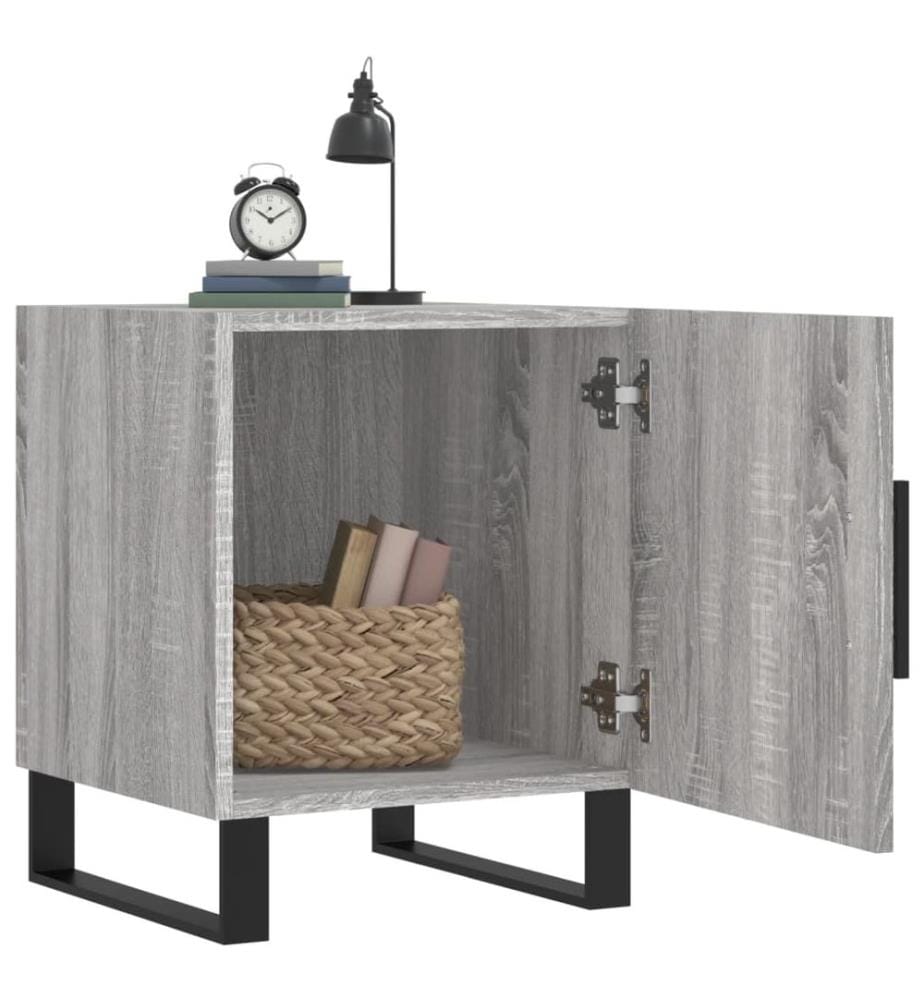 Nachttische 2 Stk. Grau Sonoma 40x40x50 cm Holzwerkstoff