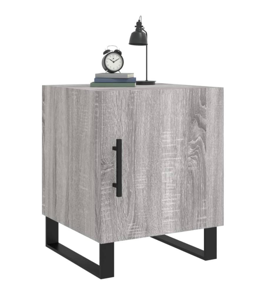 Nachttische 2 Stk. Grau Sonoma 40x40x50 cm Holzwerkstoff