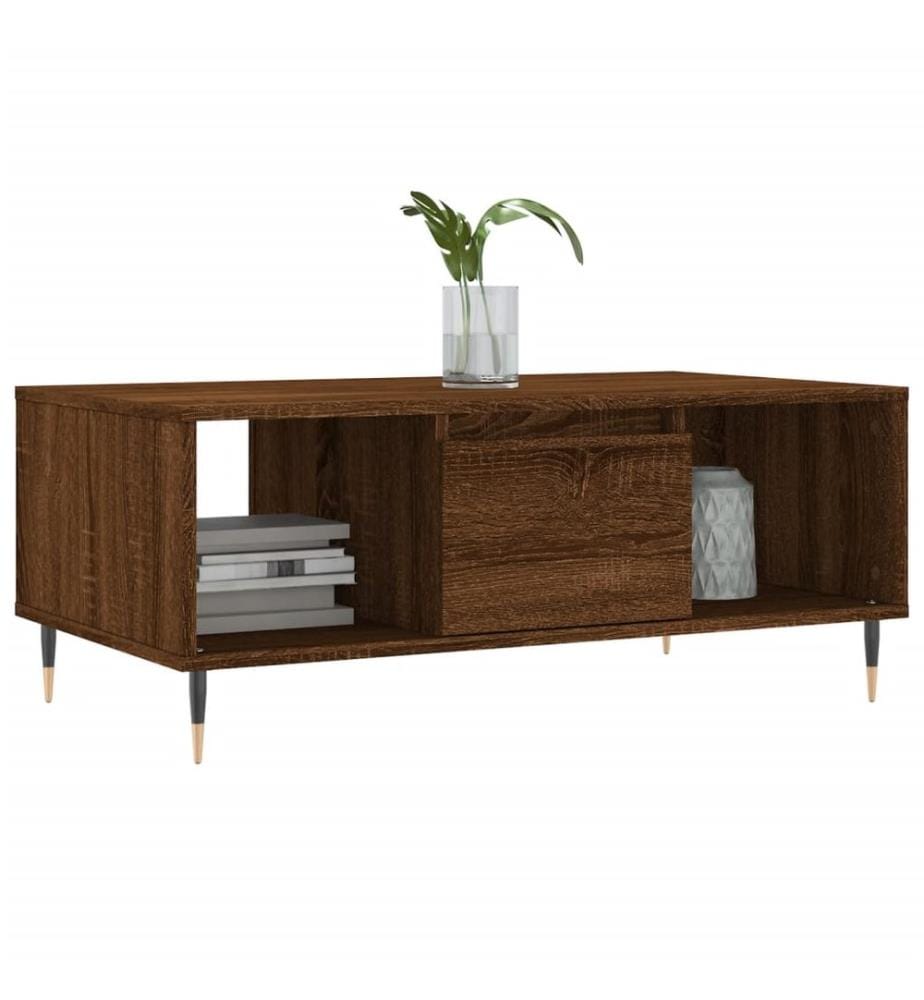 Couchtisch Braun Eichen-Optik 90x50x36,5 cm Holzwerkstoff