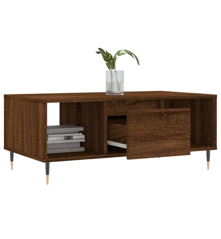 Couchtisch Braun Eichen-Optik 90x50x36,5 cm Holzwerkstoff