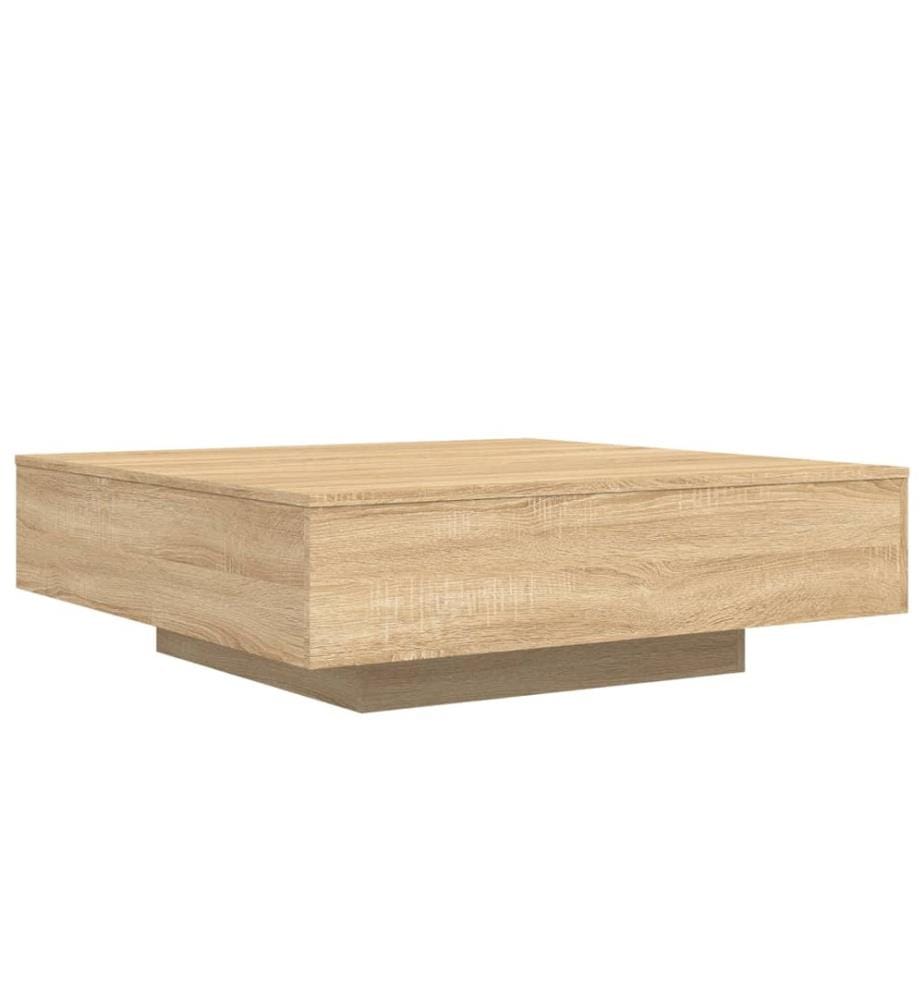 Couchtisch mit LED-Leuchten Sonoma-Eiche 100x100x31 cm