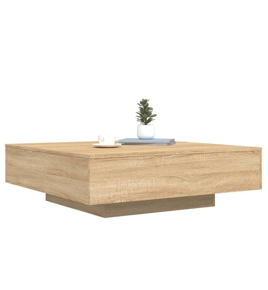 Couchtisch mit LED-Leuchten Sonoma-Eiche 100x100x31 cm