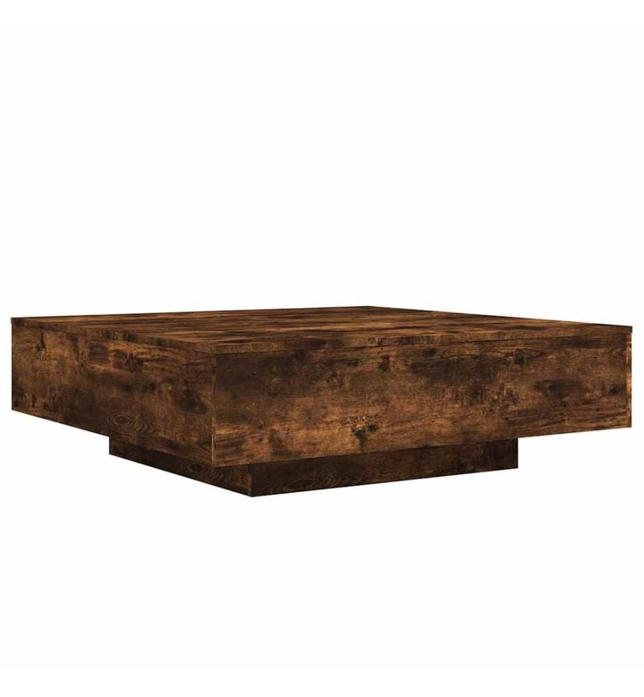 Couchtisch mit LED-Leuchten Räuchereiche 100x100x31 cm