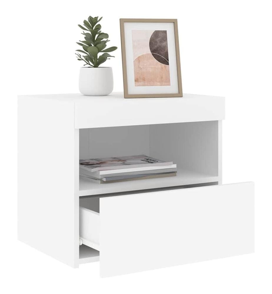 Nachttische mit LED-Leuchten 2 Stk. Weiss 50x40x45 cm