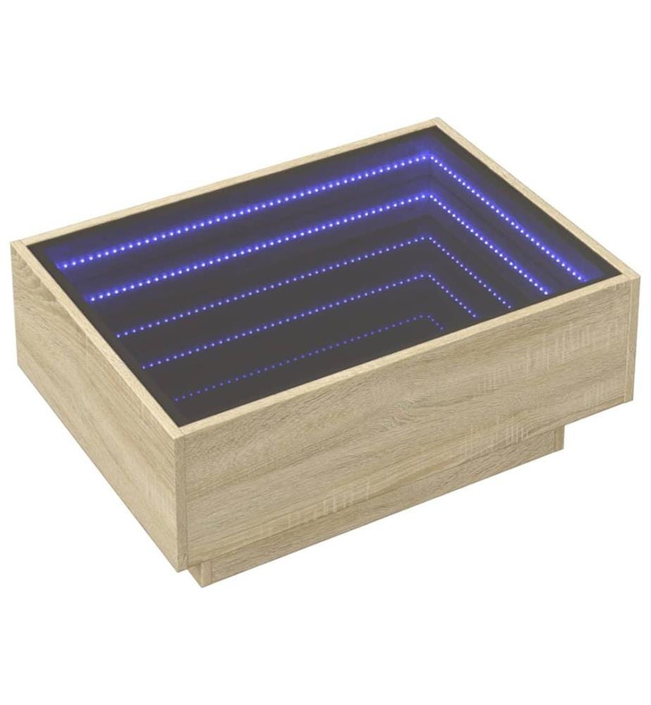Table basse avec LED chêne sonoma 70x50x30 cm bois d'ingénierie