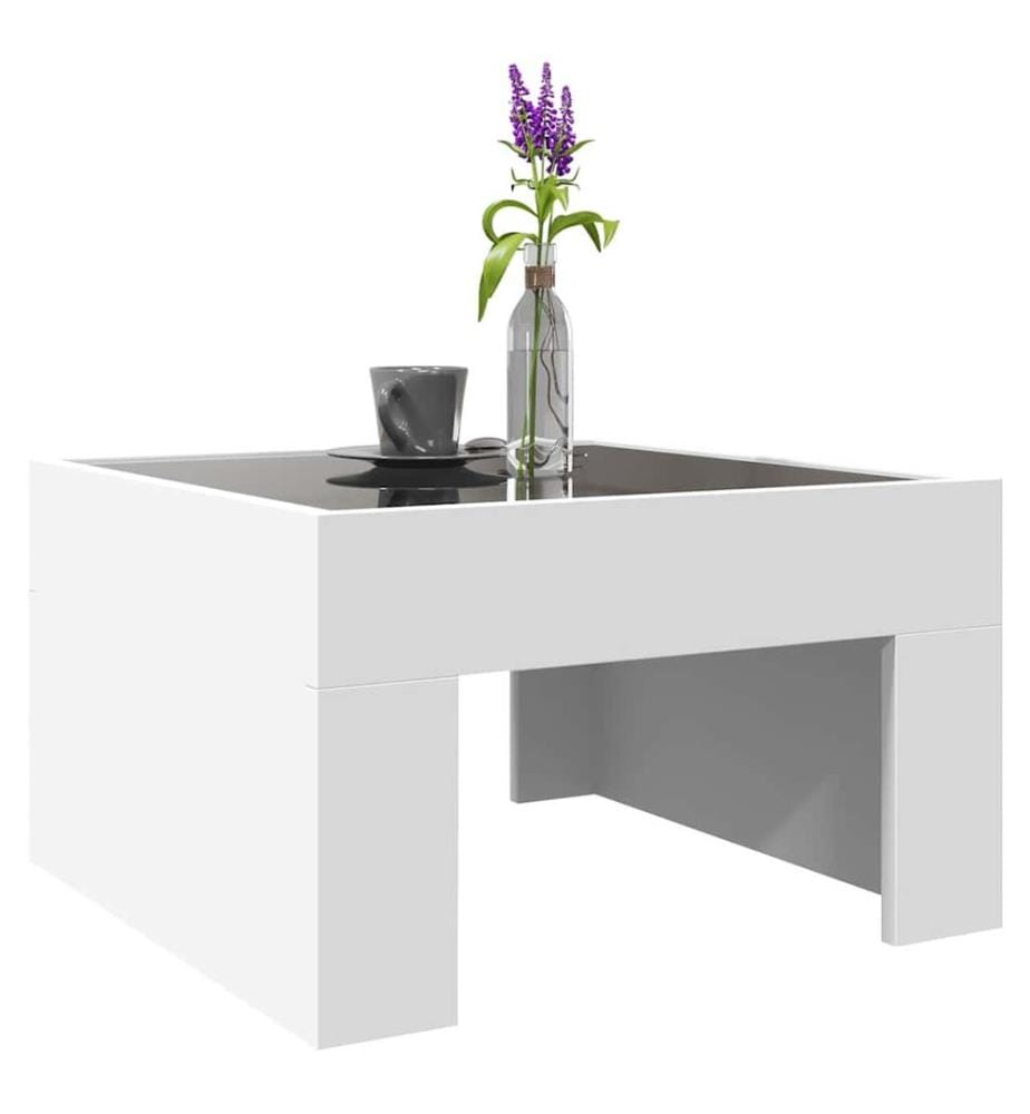 Table basse avec LED infini blanc 50x50x30 cm