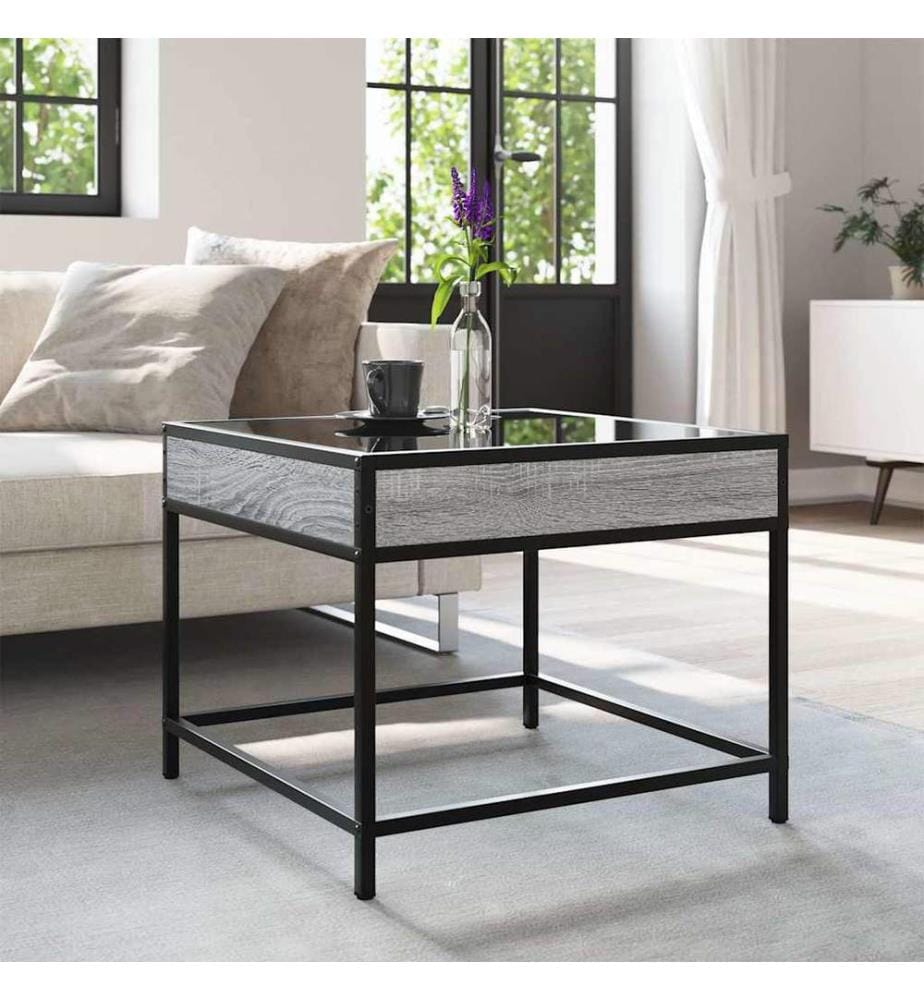 Table basse avec LED Infinity sonoma gris 50x50x41 cm