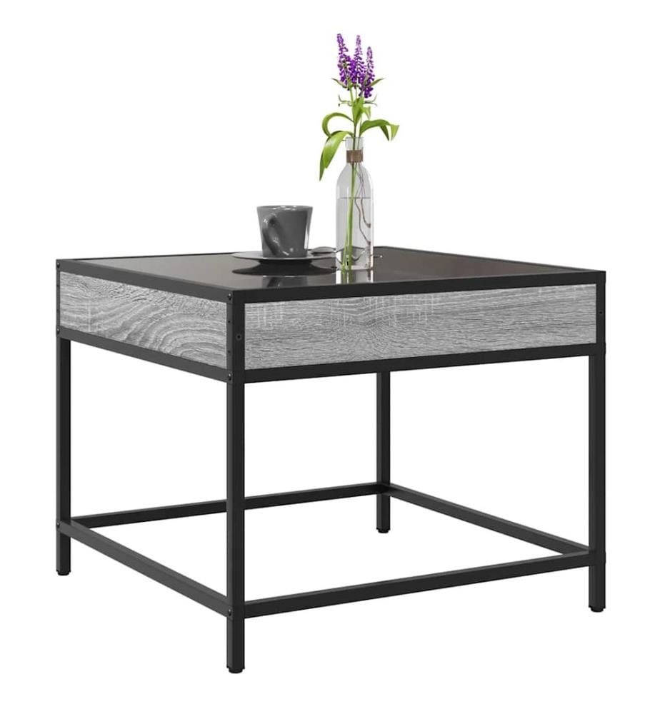 Table basse avec LED Infinity sonoma gris 50x50x41 cm