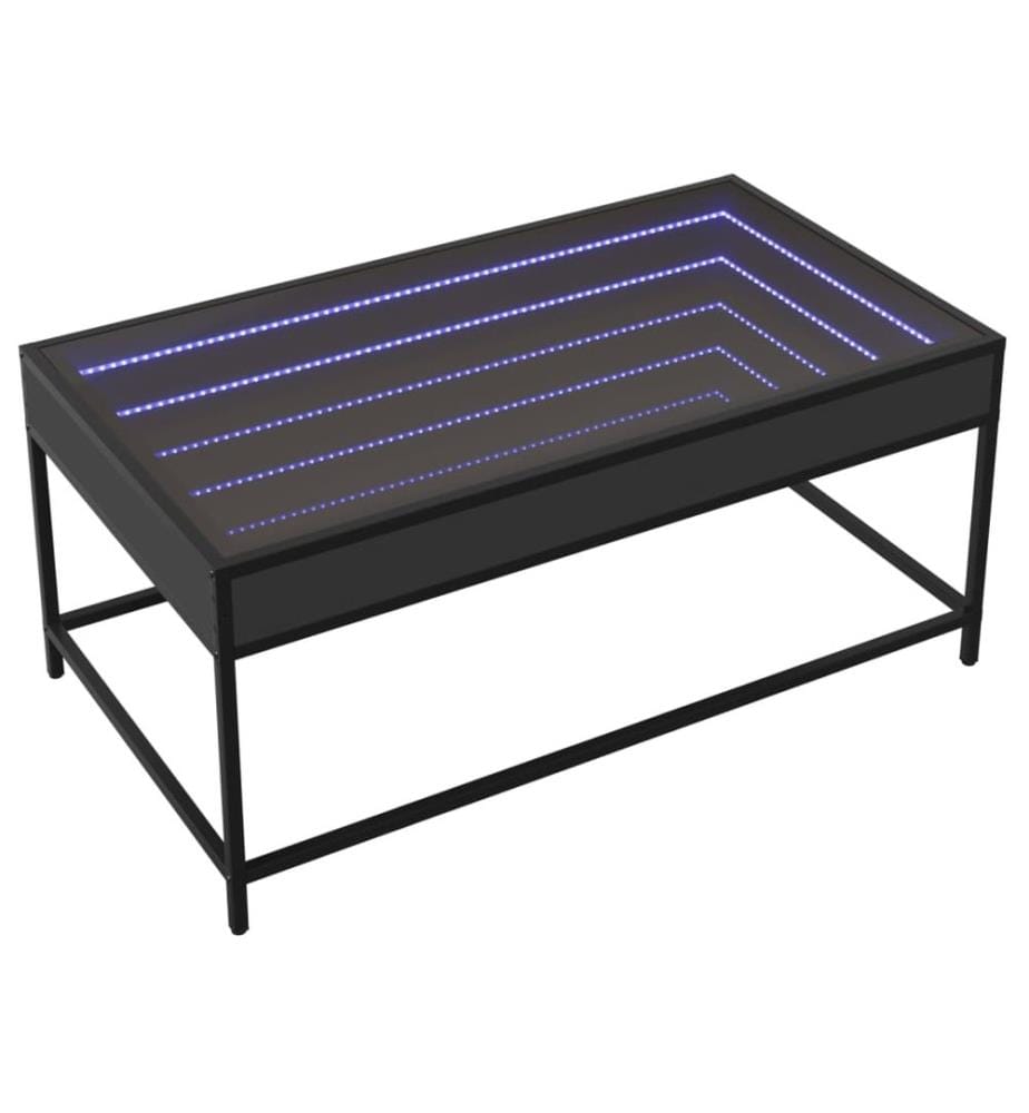 Couchtisch mit Infinity-LED Schwarz 90x50x41 cm