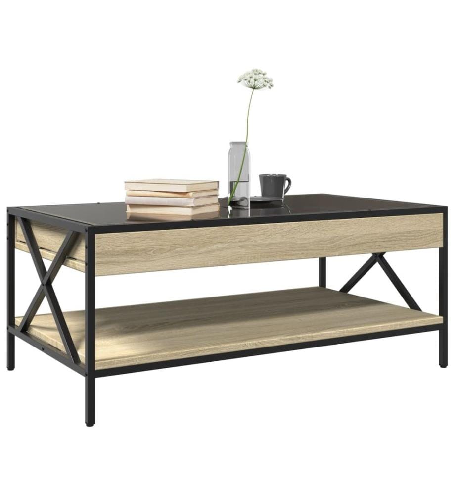 Table basse avec LED infini chêne sonoma 90x50x38 cm