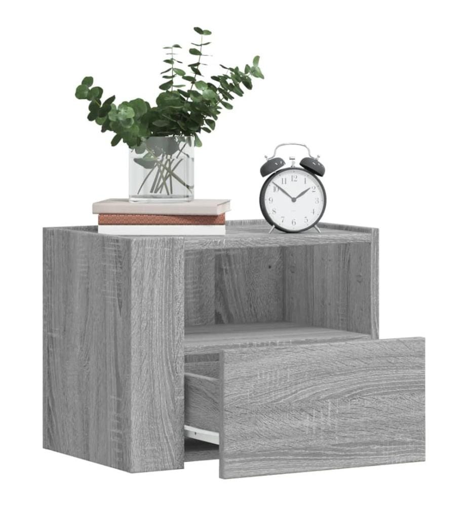 Wand-Nachttische 2 Stk. Grau Sonoma 45x30x35 cm