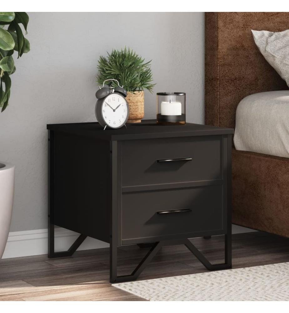 Tables de chevet 2 pcs noir 40x41x40 cm bois d'ingénierie
