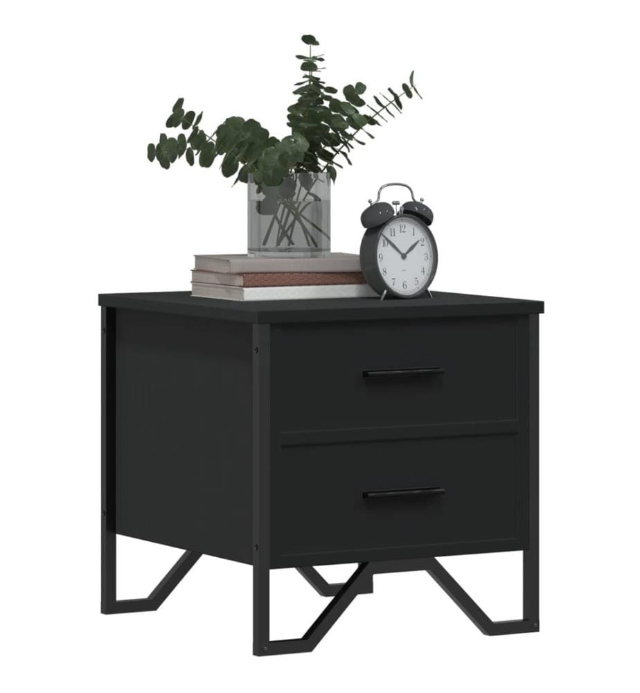 Tables de chevet 2 pcs noir 40x41x40 cm bois d'ingénierie