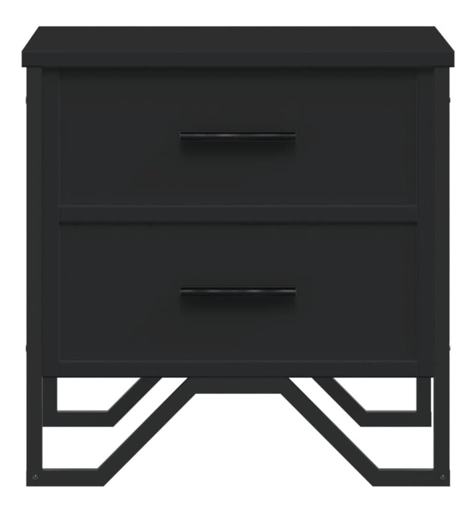 Tables de chevet 2 pcs noir 40x41x40 cm bois d'ingénierie