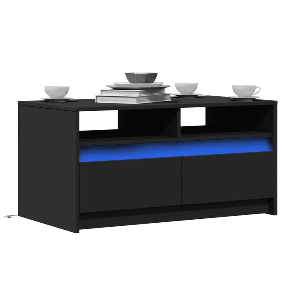 LED-Couchtisch Schwarz Holzwerkstoff