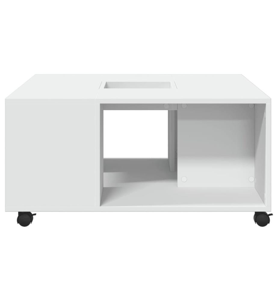 Table basse blanc 80x80x40 cm bois d'ingénierie