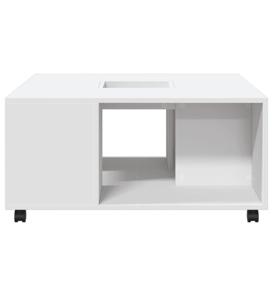 Table basse blanc 80x80x40 cm bois d'ingénierie