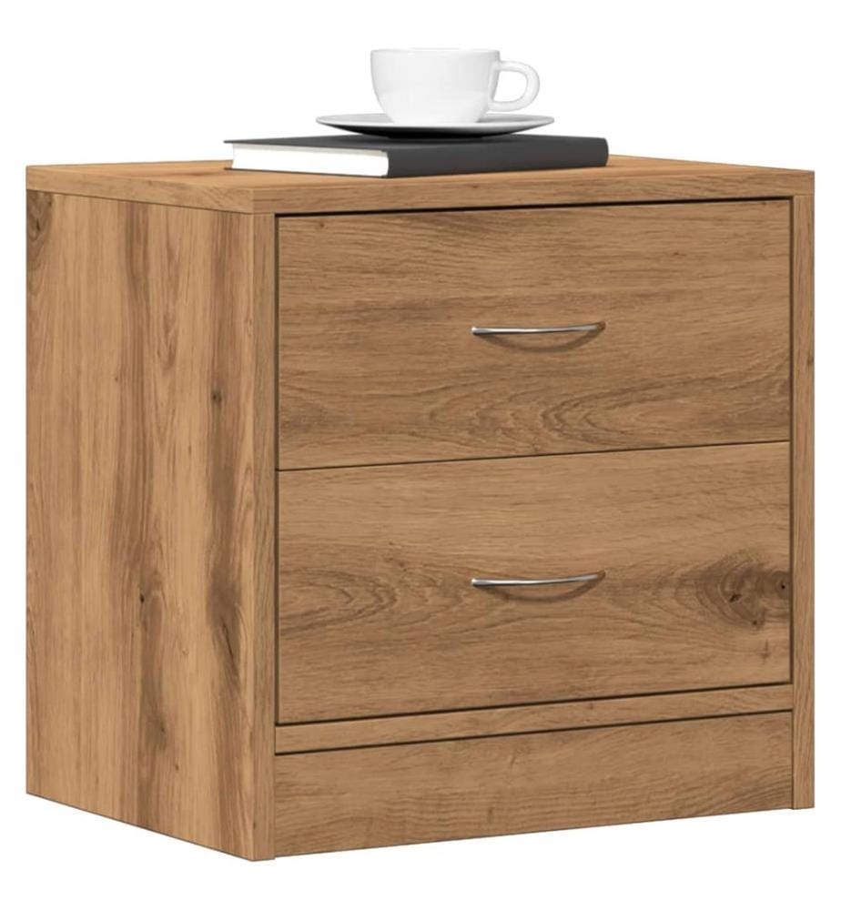 Table de chevet chêne artisanal 40x30x40 cm bois d'ingénierie