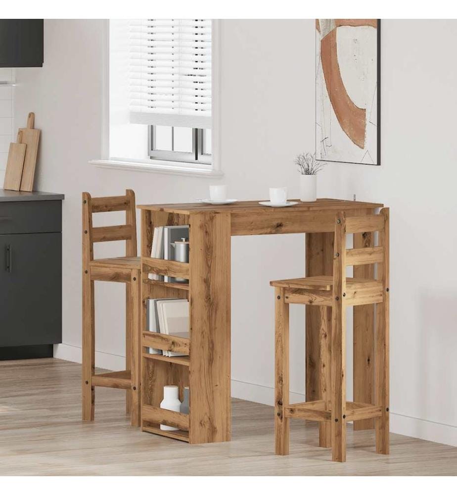 Bartisch mit Regal Artisan-Eiche 102x50x103,5 cm