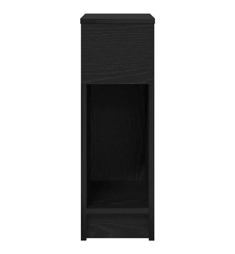 Nachttische mit Schublade 2Stk. Schwarz Eichen-Optik 20x36x60cm