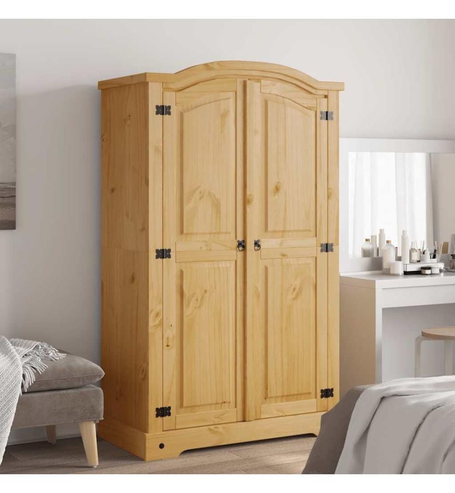 Kleiderschrank Mexiko-Stil Kiefernholz 2 Türen