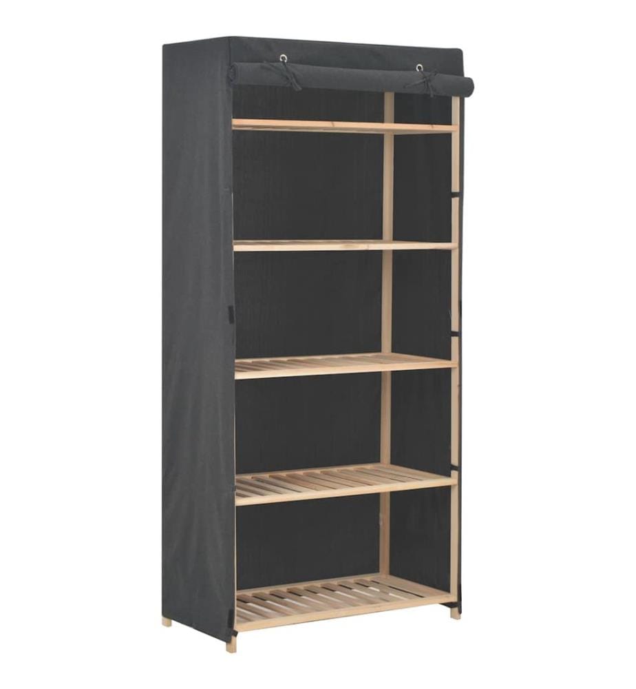 Kleiderschrank Grau 79 x 40 x 170 cm Stoff