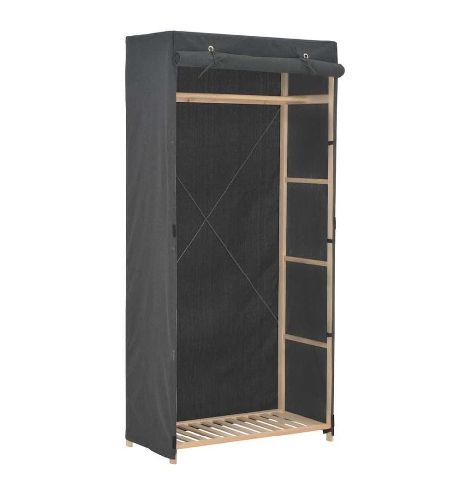 Kleiderschrank Grau 79 x 40 x 170 cm Stoff