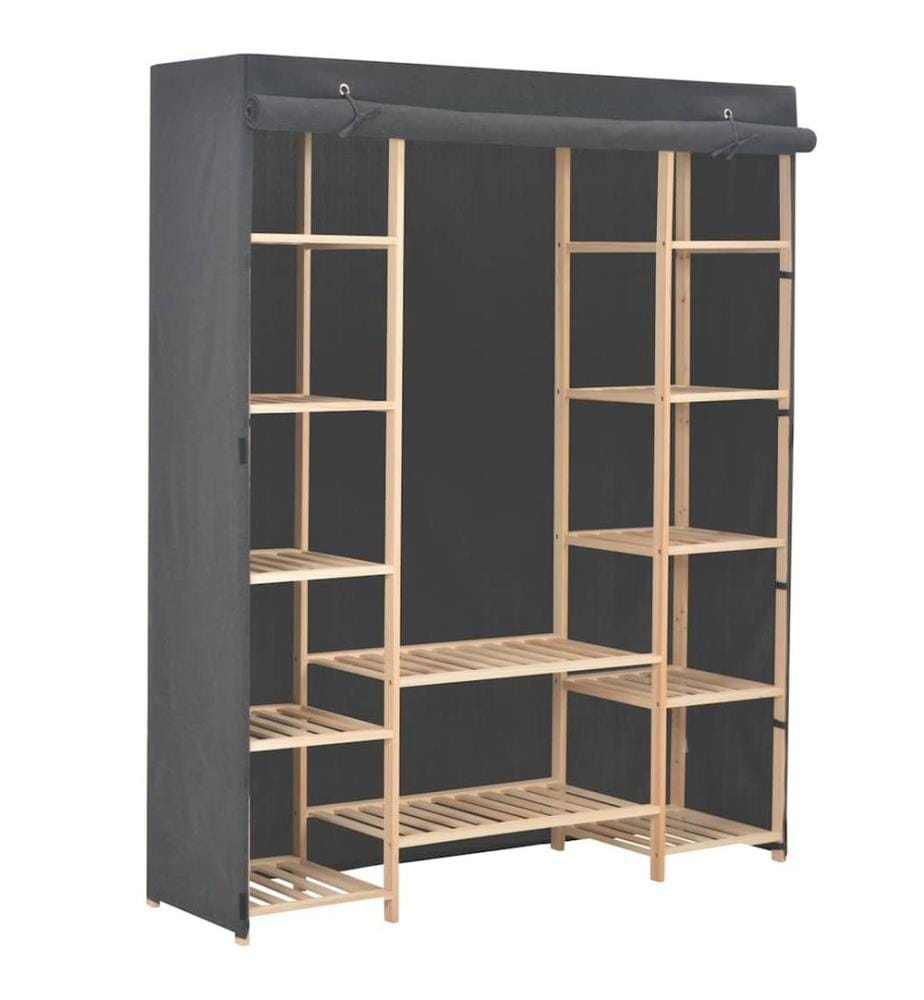Kleiderschrank Grau 135 x 40 x 170 cm Stoff