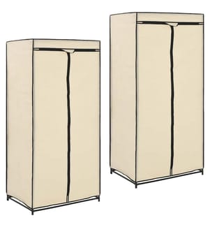Kleiderschränke 2 Stk. Creme 75×50×160 cm