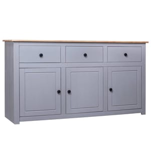Sideboard Grau 135x40x80 cm Kiefernholz Panama