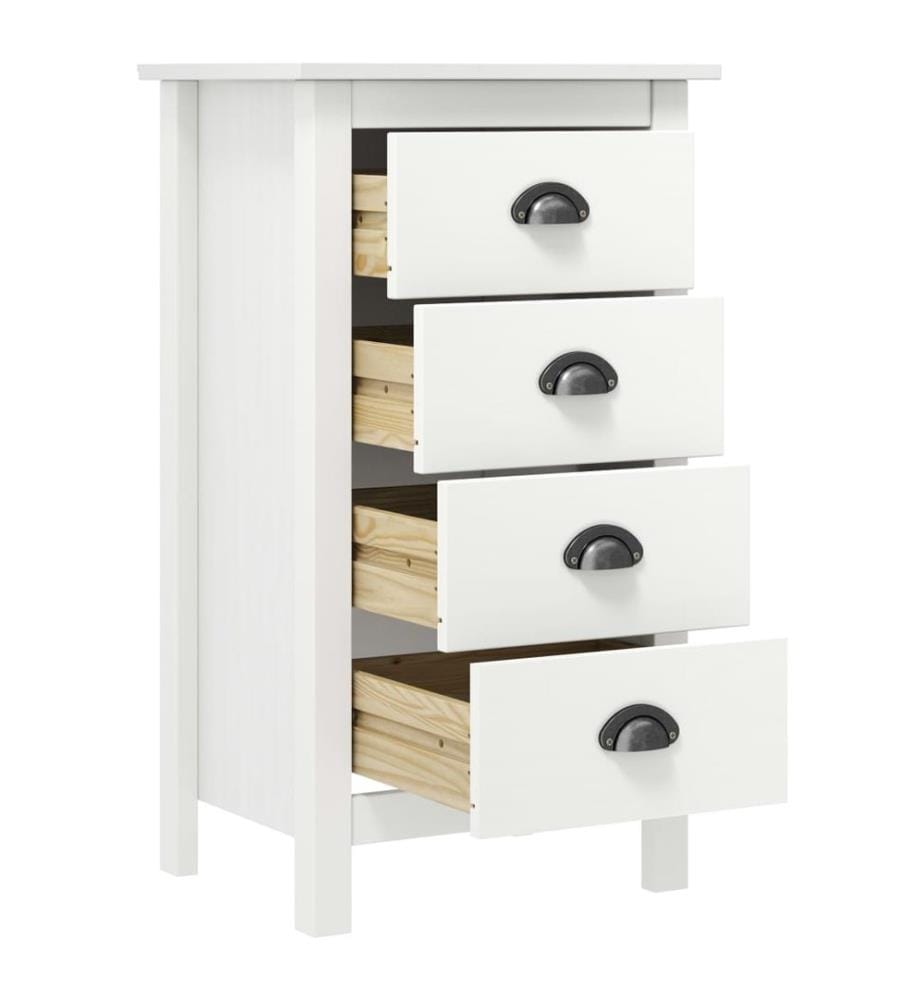 Buffet Hill Blanc 46x35x80 cm Bois de pin solide