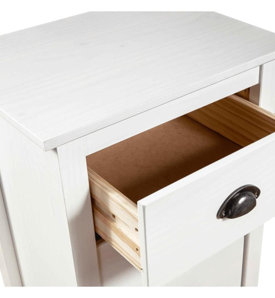 Buffet Hill Blanc 46x35x80 cm Bois de pin solide
