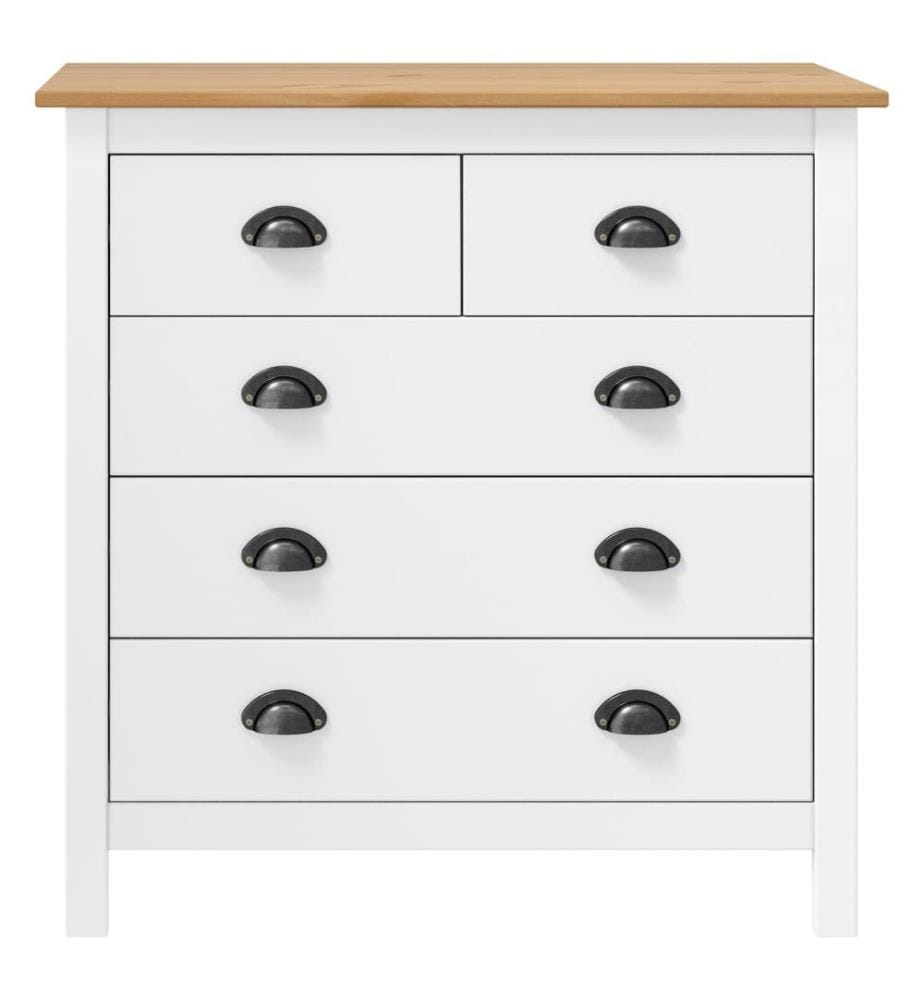 Buffet Hill Blanc 79x40x80 cm Bois de pin solide