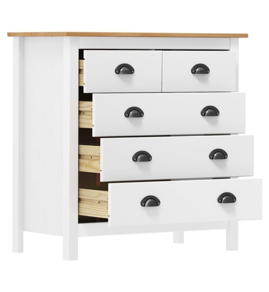 Buffet Hill Blanc 79x40x80 cm Bois de pin solide