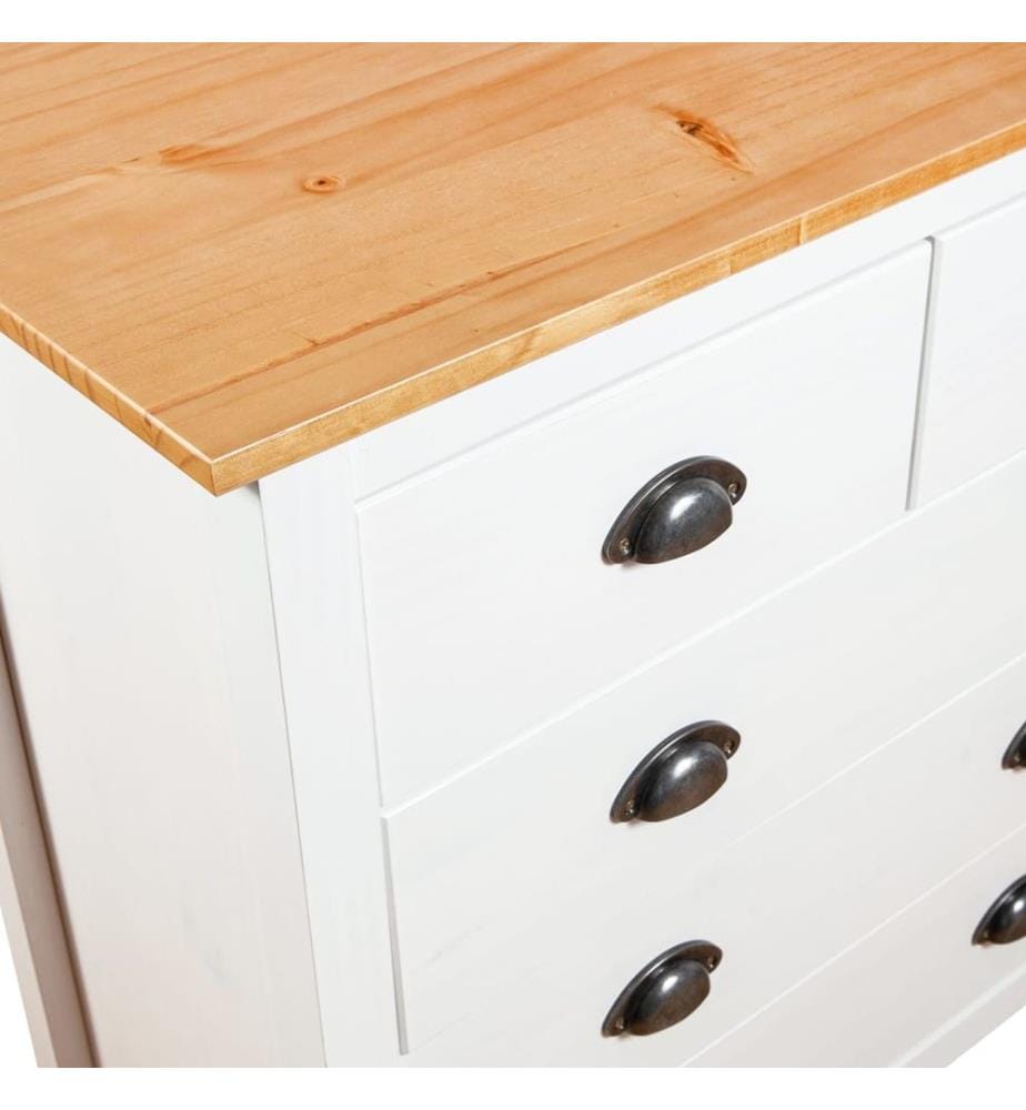 Buffet Hill Blanc 79x40x80 cm Bois de pin solide